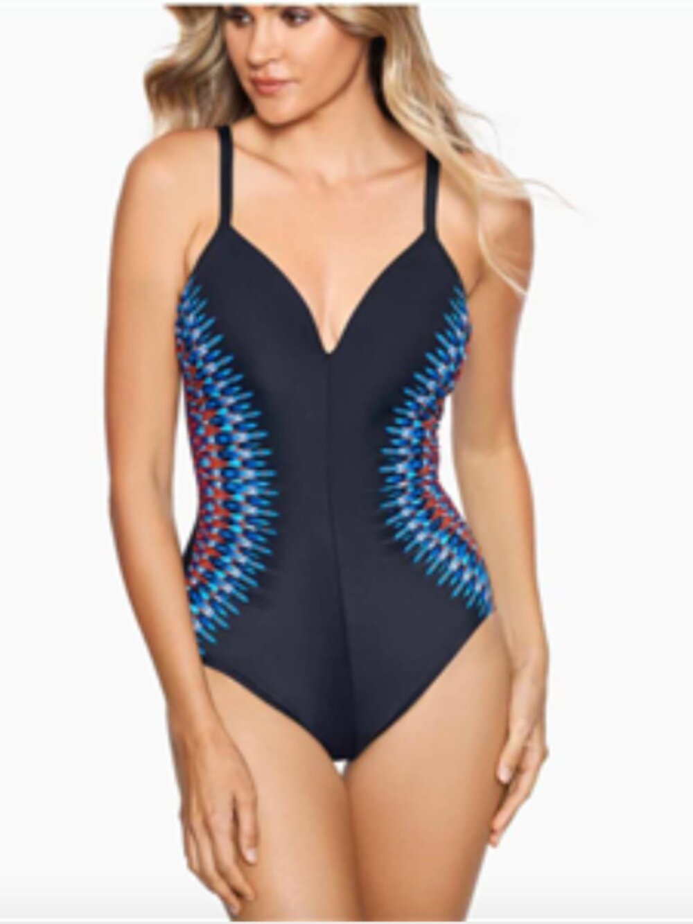 Miraclesuit Napoli Temptation One Piece Swimsuit Black Multi NWT